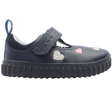 CLARKS COVE HEART T SHOE - NAVY G